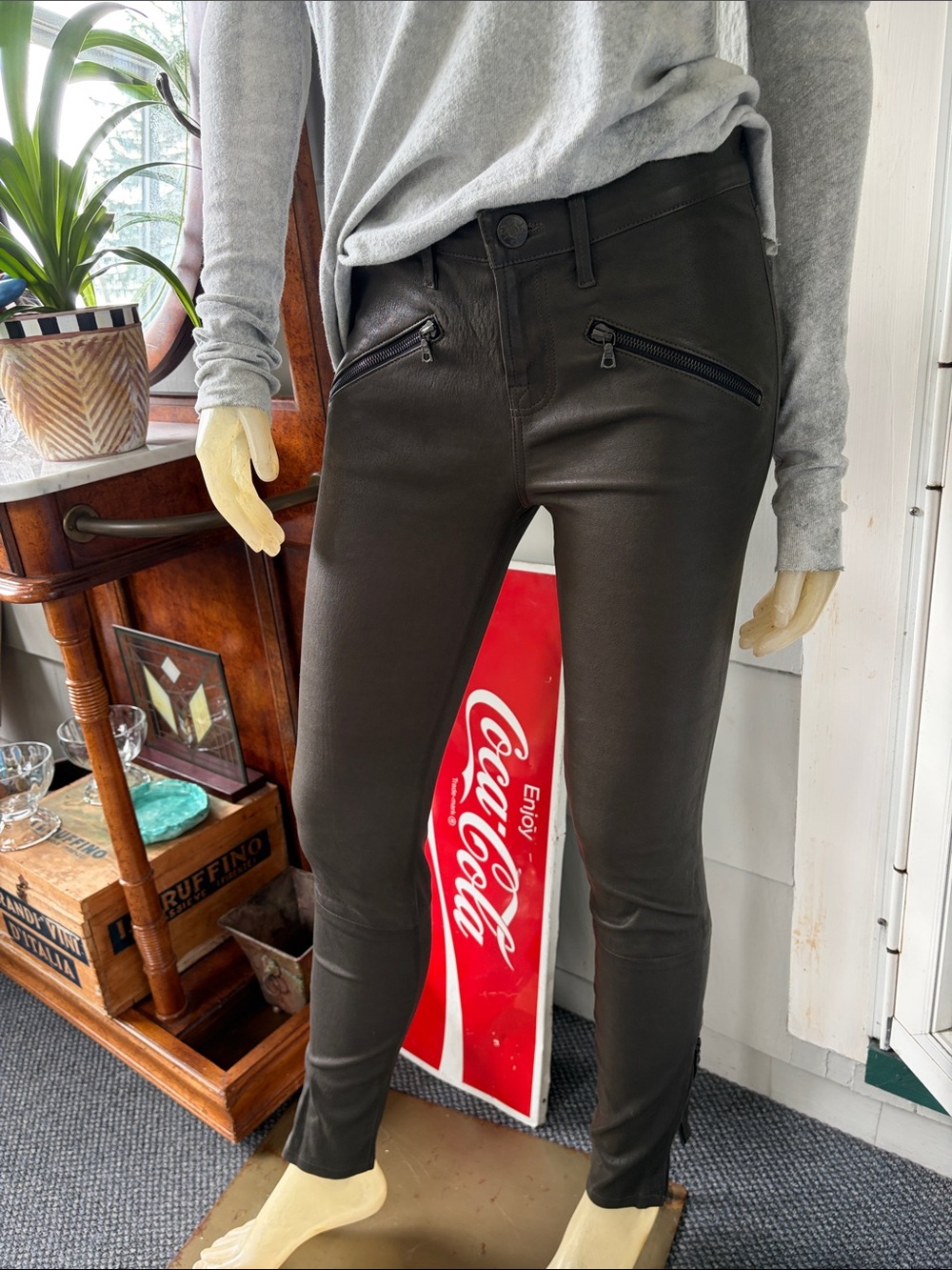 J.Crew Holiday 2012 Women’s Genuine Leather Moto Zipper Pants Runway Sample